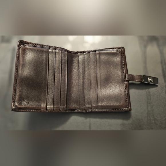 Authentic  Gucci Wallet Brown Silver Mens Used - Picture 4 of 7